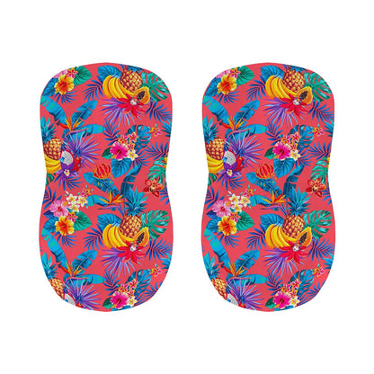 Pink Hawaiian Fruits Pattern Print Bar Stool Covers