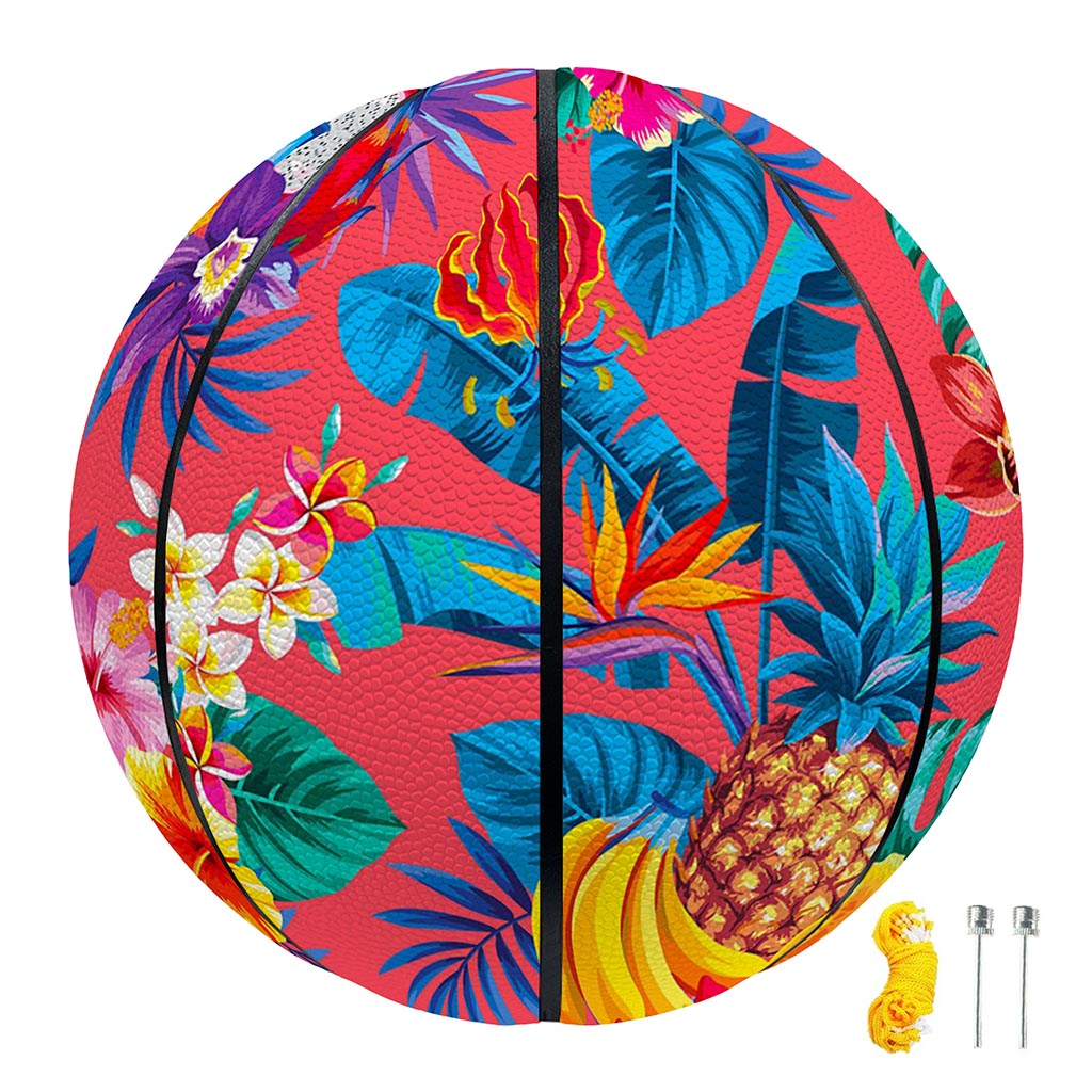 Pink Hawaiian Fruits Pattern Print Basketball