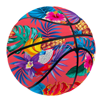 Pink Hawaiian Fruits Pattern Print Basketball