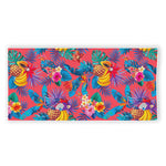 Pink Hawaiian Fruits Pattern Print Beach Towel