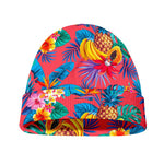 Pink Hawaiian Fruits Pattern Print Beanie