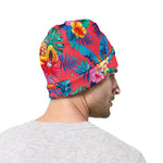 Pink Hawaiian Fruits Pattern Print Beanie