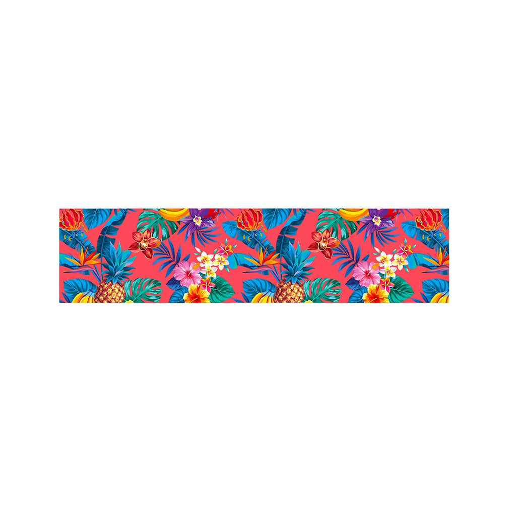 Pink Hawaiian Fruits Pattern Print Bed Runner
