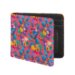 Pink Hawaiian Fruits Pattern Print Bifold Wallet