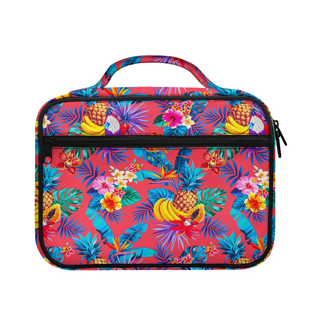 Pink Hawaiian Fruits Pattern Print Briefcase Bible Bag