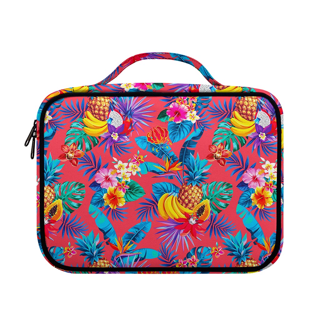Pink Hawaiian Fruits Pattern Print Briefcase Bible Bag
