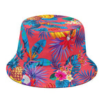 Pink Hawaiian Fruits Pattern Print Bucket Hat