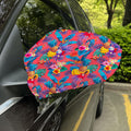 Pink Hawaiian Fruits Pattern Print Car Side Mirror Covers