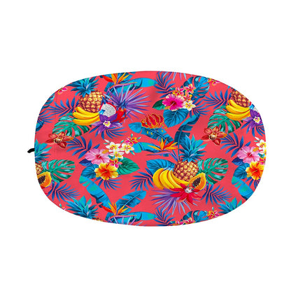 Pink Hawaiian Fruits Pattern Print Car Side Mirror Covers