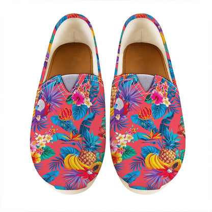Pink Hawaiian Fruits Pattern Print Casual Shoes