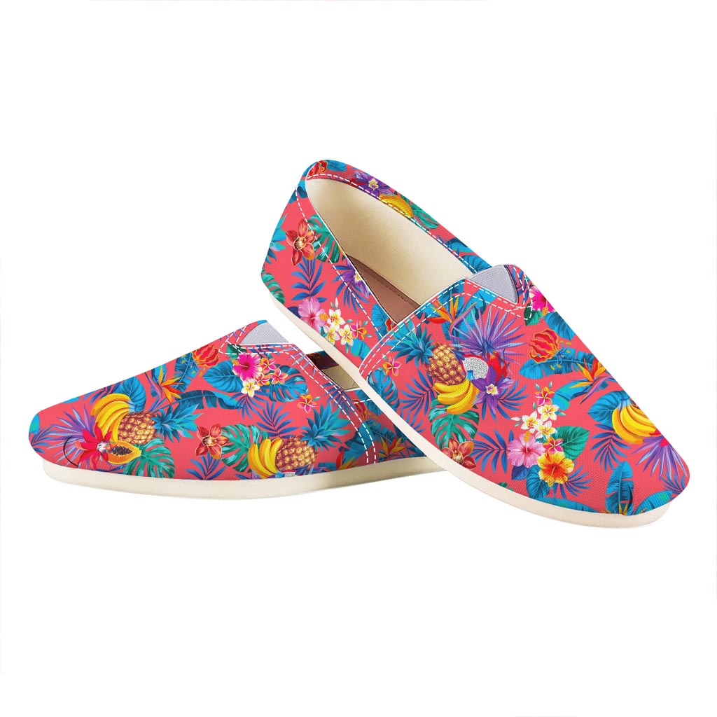 Pink Hawaiian Fruits Pattern Print Casual Shoes