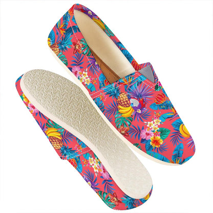 Pink Hawaiian Fruits Pattern Print Casual Shoes