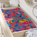 Pink Hawaiian Fruits Pattern Print Changing Pad Cover