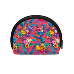 Pink Hawaiian Fruits Pattern Print Coin Purse