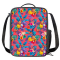 Pink Hawaiian Fruits Pattern Print Crossbody Lunch Bag