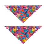 Pink Hawaiian Fruits Pattern Print Dog Bandana