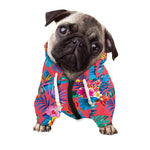 Pink Hawaiian Fruits Pattern Print Dog Zip Up Hoodie