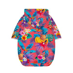 Pink Hawaiian Fruits Pattern Print Dog Zip Up Hoodie