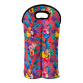 Pink Hawaiian Fruits Pattern Print Double Neoprene Wine Tote