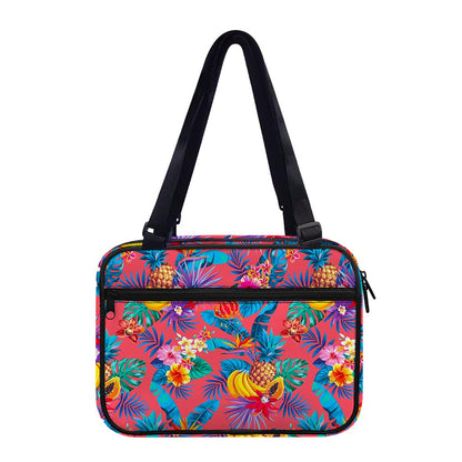 Pink Hawaiian Fruits Pattern Print Double Strap Bible Bag
