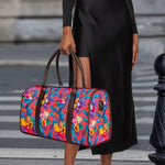Pink Hawaiian Fruits Pattern Print Duffle Bag