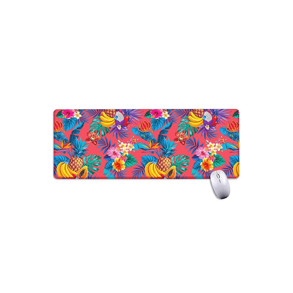 Pink Hawaiian Fruits Pattern Print Extended Mouse Pad