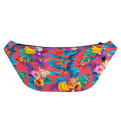 Pink Hawaiian Fruits Pattern Print Fanny Pack