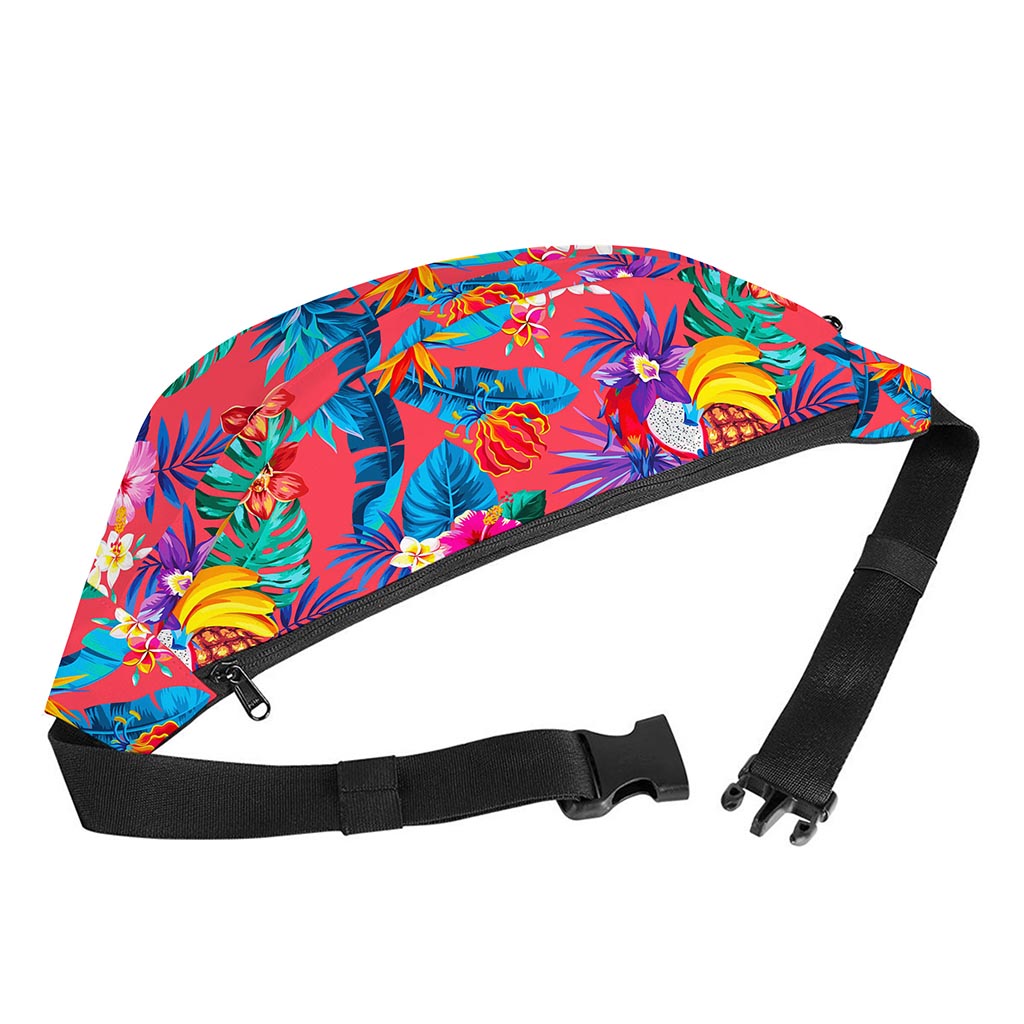 Pink Hawaiian Fruits Pattern Print Fanny Pack