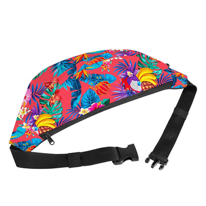 Pink Hawaiian Fruits Pattern Print Fanny Pack