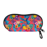 Pink Hawaiian Fruits Pattern Print Glasses Case