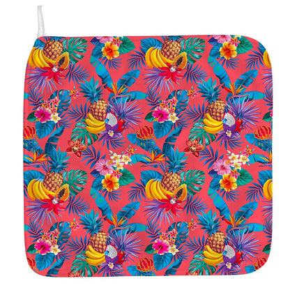 Pink Hawaiian Fruits Pattern Print Hand Towel