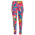Pink Hawaiian Fruits Pattern Print High-Waisted Pocket Leggings