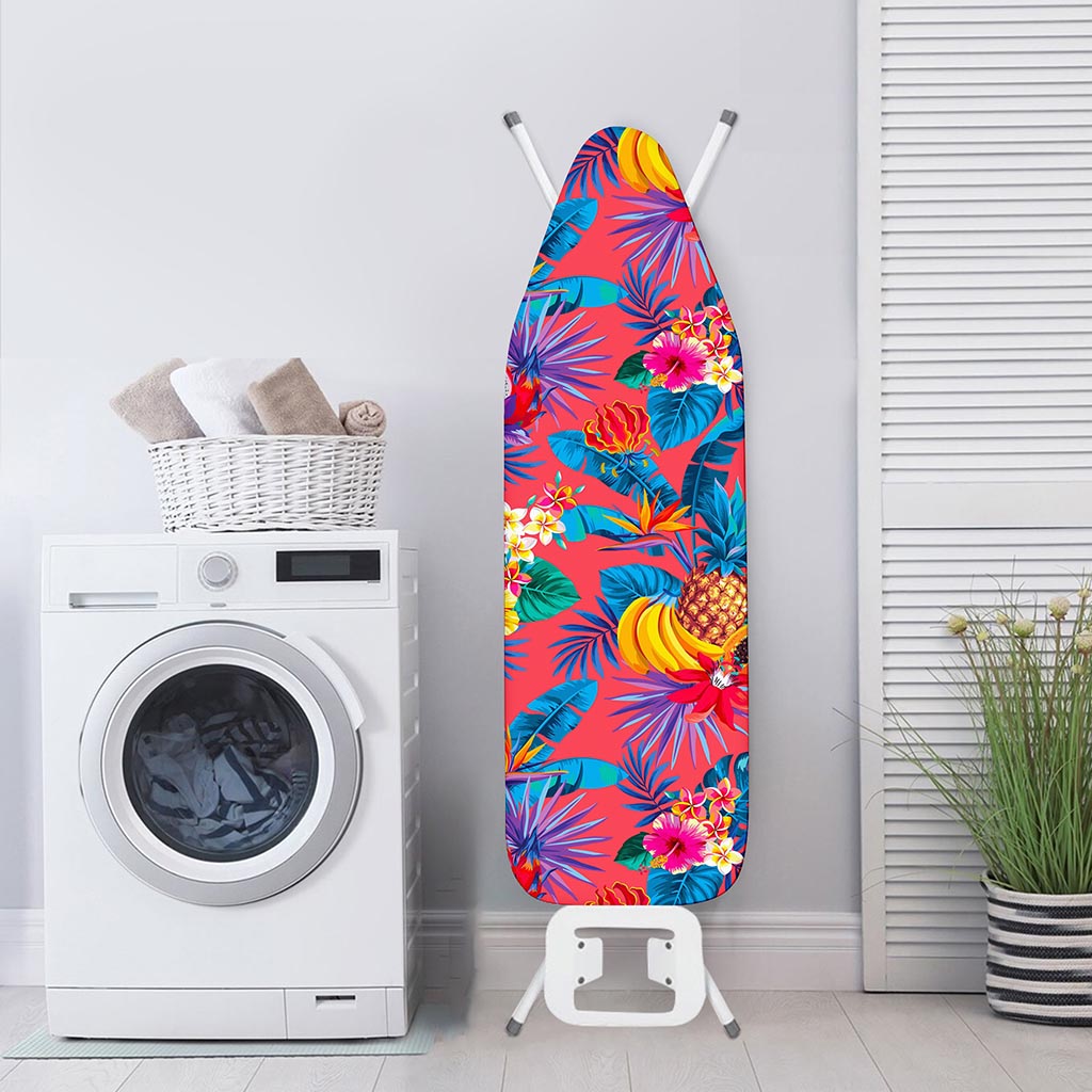 Pink Hawaiian Fruits Pattern Print Ironing Board Cover