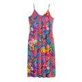 Pink Hawaiian Fruits Pattern Print Jersey Midi Cami Dress