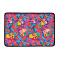 Pink Hawaiian Fruits Pattern Print Kitchen Mat