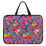 Pink Hawaiian Fruits Pattern Print Laptop Sleeve With Handle