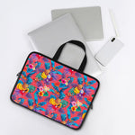 Pink Hawaiian Fruits Pattern Print Laptop Sleeve With Handle