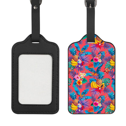 Pink Hawaiian Fruits Pattern Print Luggage Tag
