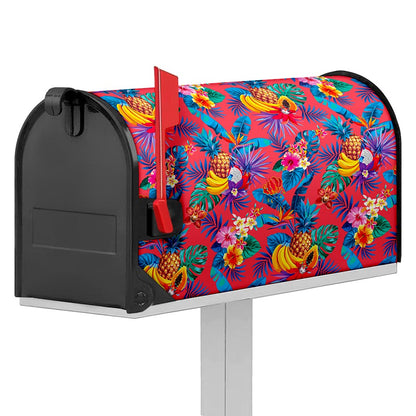 Pink Hawaiian Fruits Pattern Print Mailbox Cover