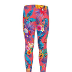 Pink Hawaiian Fruits Pattern Print Men's leggings