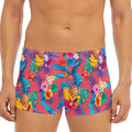 Pink Hawaiian Fruits Pattern Print Men's Short Boxer Briefs