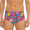 Pink Hawaiian Fruits Pattern Print Men's Triangle Swim Briefs