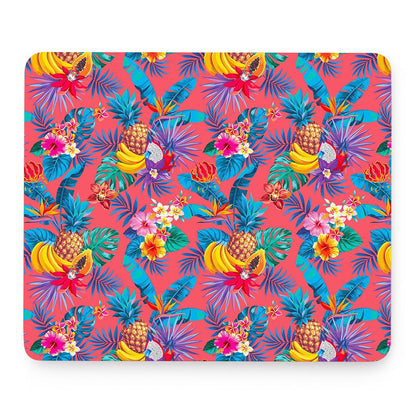 Pink Hawaiian Fruits Pattern Print Mouse Pad