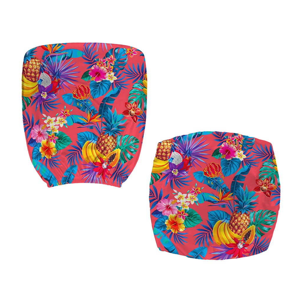 Pink Hawaiian Fruits Pattern Print Office Chair Cover