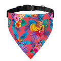 Pink Hawaiian Fruits Pattern Print Over The Collar Dog Bandana