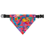 Pink Hawaiian Fruits Pattern Print Over The Collar Dog Bandana