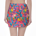 Pink Hawaiian Fruits Pattern Print Pencil Mini Skirt