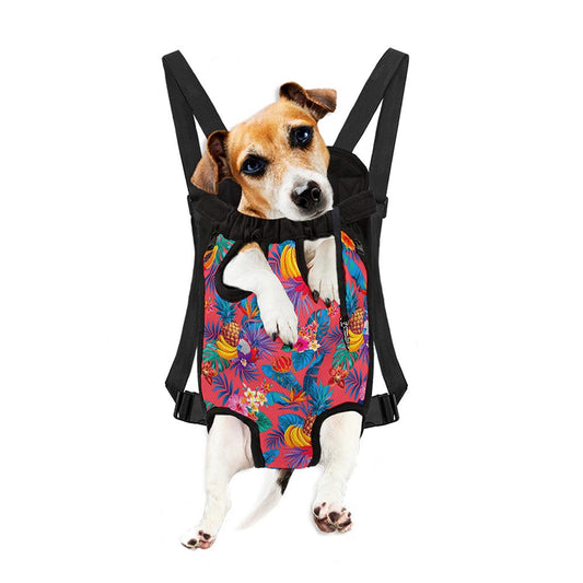 Pink Hawaiian Fruits Pattern Print Pet Carrier Backpack