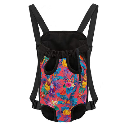 Pink Hawaiian Fruits Pattern Print Pet Carrier Backpack