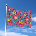 Pink Hawaiian Fruits Pattern Print Polyester Flag